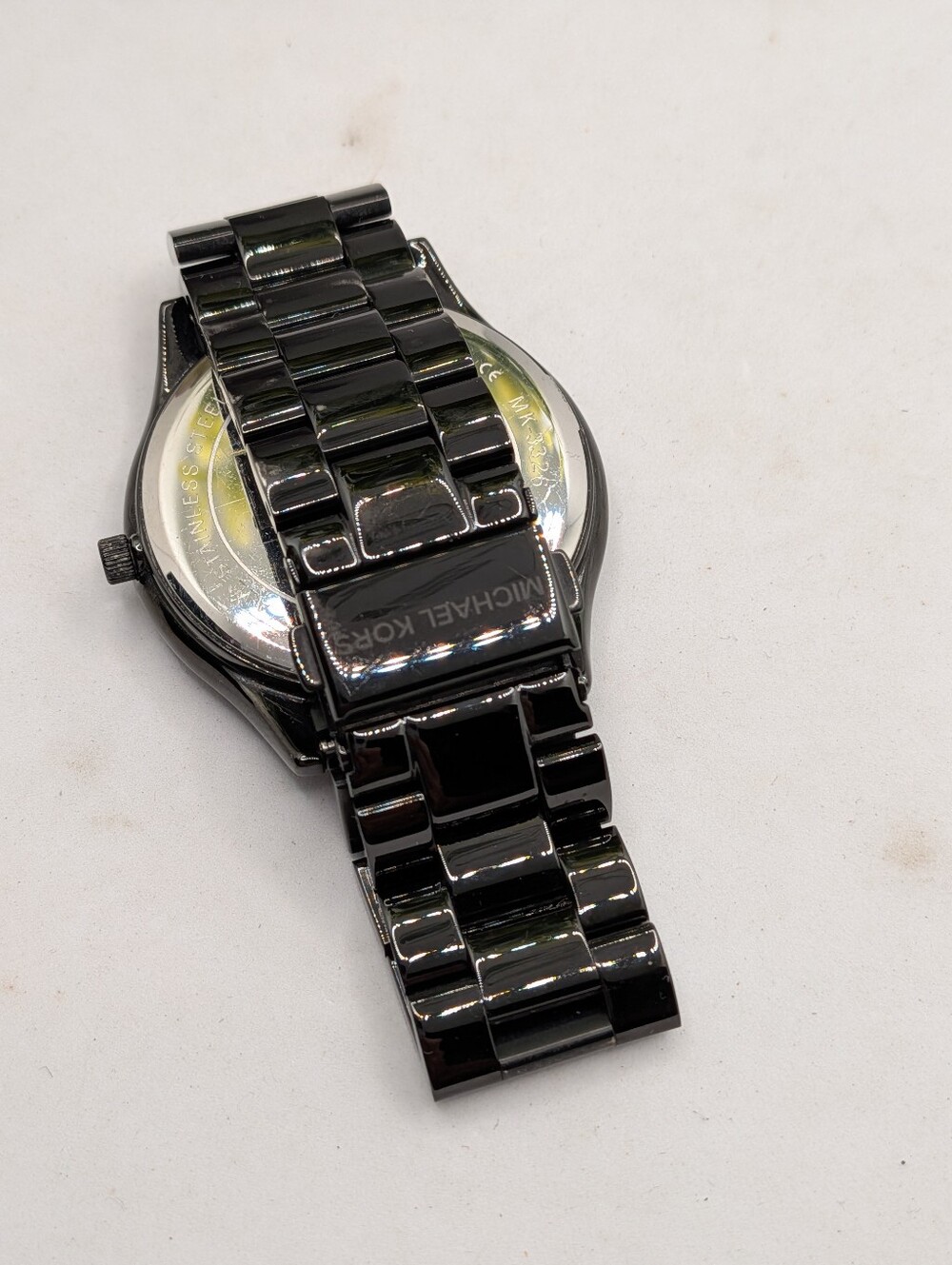 Michael Kors Slim Runway Black Crystal Zebra Houndstooth Dial Watch MK-3326 - Picture 5 of 5